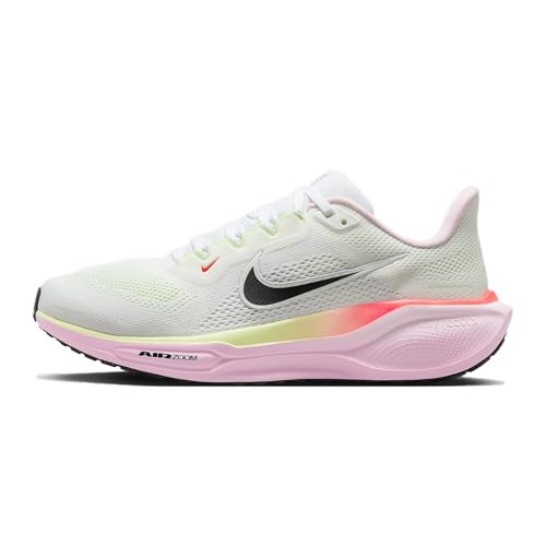 Nike Pegasus 41 Women's Road Running Shoes (IB4377-100, White/Pink Foam/Bright Crimson/Black) Size 8
