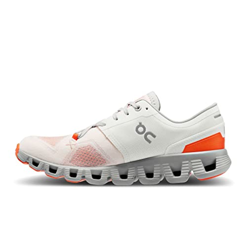 On Women's Cloud X 3 Sneakers, Ivory/Alloy, 9 Medium US