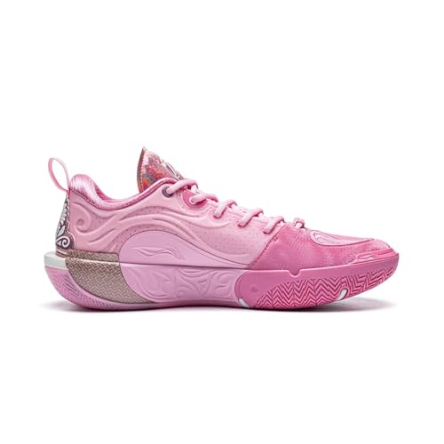 LI-NING Way of Wade 12 Men's Basketball Shoes Anti-Slip Professional Shock Absorption Sports Sneakers Bubble Pink/Power Pink US 12