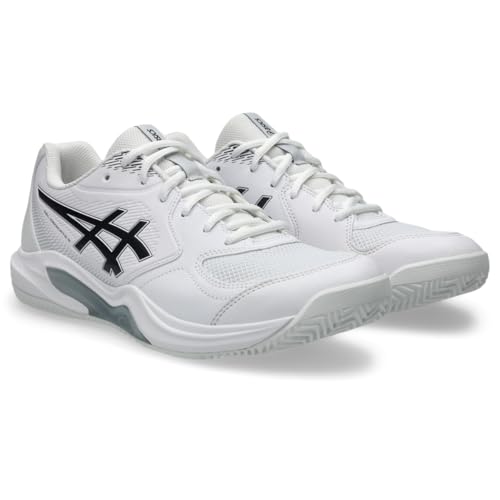 ASICS Men's Gel-Dedicate 9 Clay Tennis Shoes, 10.5, White/Black