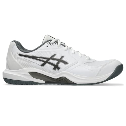 ASICS Men's Gel-Dedicate 9 Pickleball Tennis Shoes, 13, White/Gunmetal