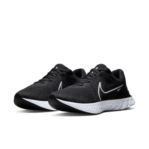 Nike Men's React Infinity Run Flyknit 3Sneaker, Black White, 10.5 US