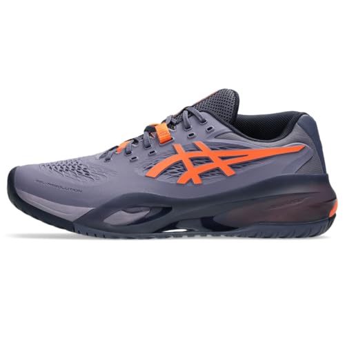 ASICS Men's Gel-Resolution X Tennis Shoes, 7, Greyish Purple/NOVA Orange