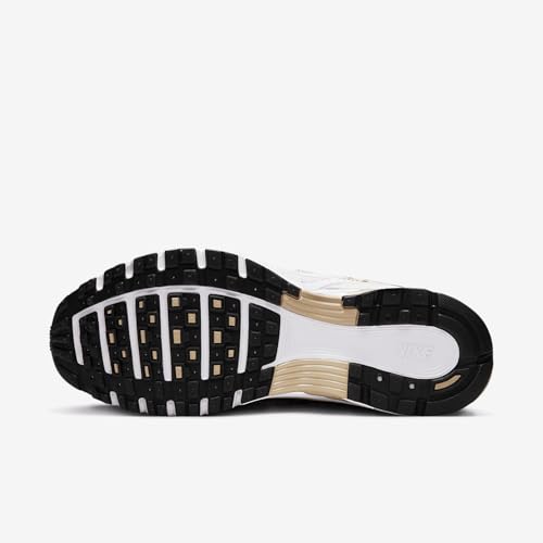 W NIKE P-6000 "WHITE/BLACK-GRAIN-MTLC GOLD GRAIN"