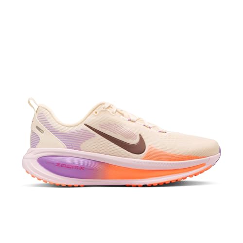 Nike Womens, Vomero 18, Chalk/Tattoo/Pink Foam/Bright Violet, 8 Medium