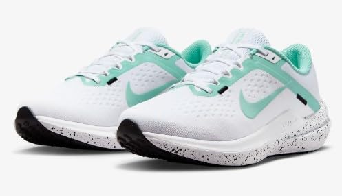 Nike Winflo 10 Women's Road Running Shoes (White/Black/Emerald Rise FN7106-100, US Footwear Size System, Adult, Women, Numeric, Medium, 6.5)
