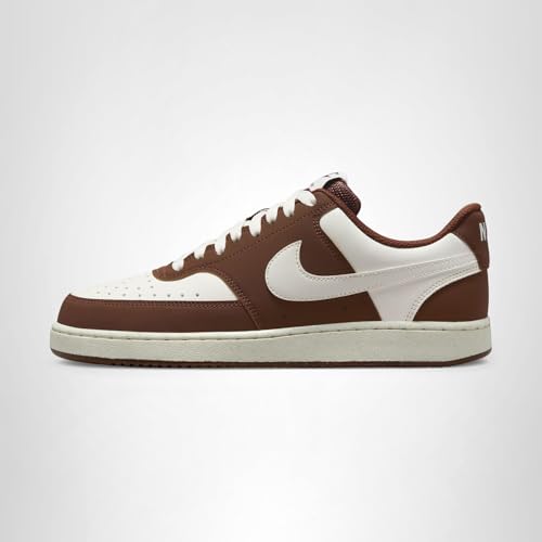Nike Women's Court Vision Low Nubuck Shoes, Sail/Sail-Cacao Wow-Coconut Milk, 8.5