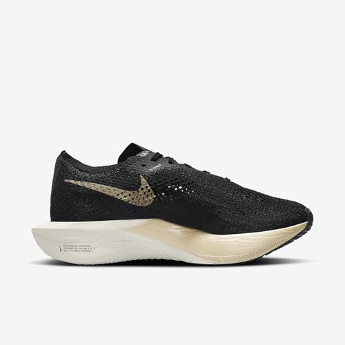 Nike Vaporfly 3 Men's Road Racing Shoes (DV4129-001, Black/Black/Oatmeal/Metallic Gold Grain) Size 8