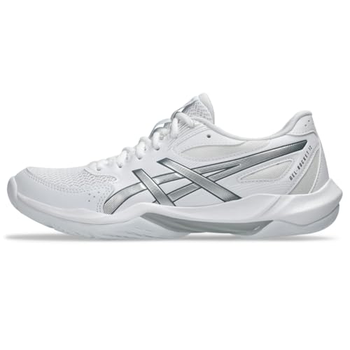 ASICS Women's Gel-Rocket 12 Volleyball Shoes, 8, White/Pure Silver
