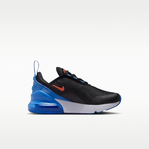 Nike Air Max 270 Little Kids' Shoes (Black/Blue Crystal/White/Turf Orange) Size 1.5
