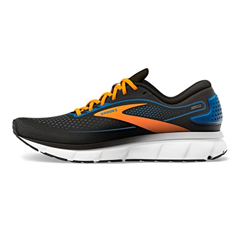 Brooks Men’s Trace 2 Neutral Running Shoe - Black/Classic Blue/Orange - 11.5 Medium
