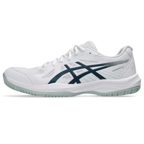 ASICS Men's Upcourt 6 Volleyball Shoes, 13, White/Tranquil Teal