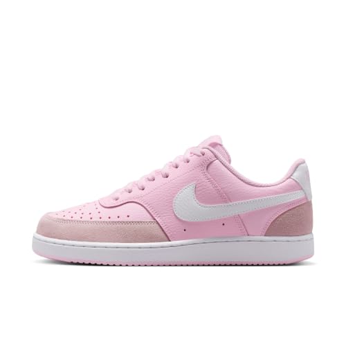 Nike Women's Court Vision Lo Suede, Pink Foam/White, 7.5