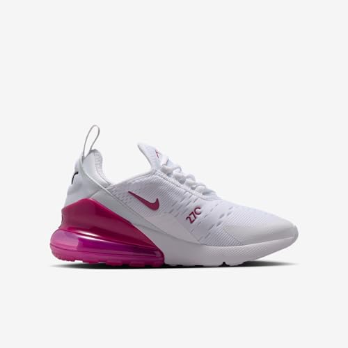 Nike Air Max 270 Big Kids' Shoes (White/Black/Sweet Beet) Size 6