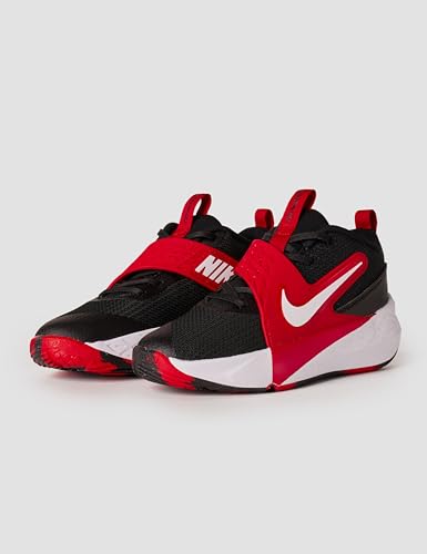 Nike Little Kid's Team Hustle D Basketball Shoes, Black/White-University Red, 2Y