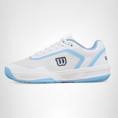 WILSON CourtGlide Women's Tennis Shoe - White/Airy Blue/Navy Blazer, Size 10 US