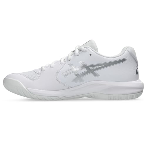 ASICS Women's Gel-Dedicate 9 Tennis Shoes, 7, White/Pure Silver
