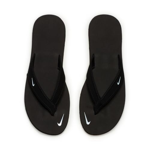 Nike Women's Flip-Flop, Black/White, 6 us