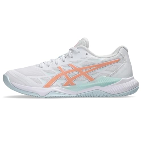 ASICS Women's Gel-Tactic 12 Volleyball Shoes, 11, White/Bright Sunstone