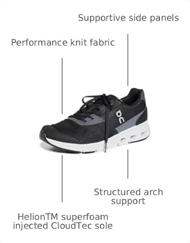 On Women's Cloudrift Sneakers, Black/White, 8.5 Medium US