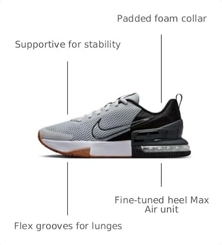 Nike Men's Air Max Alpha Trainer 6 Workout Shoes, Light Smoke Grey/Anthracite-Black, 9.5