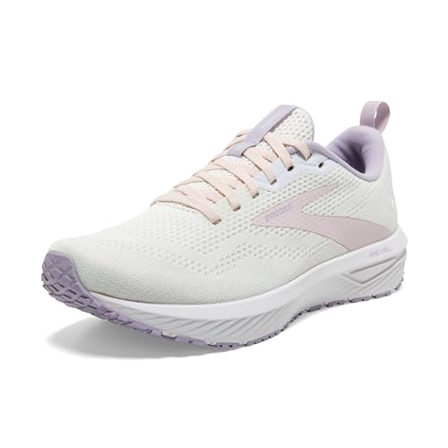 Brooks Women’s Revel 6 Neutral Running Shoe - Marshmallow/Pink/Purple - 9 Medium