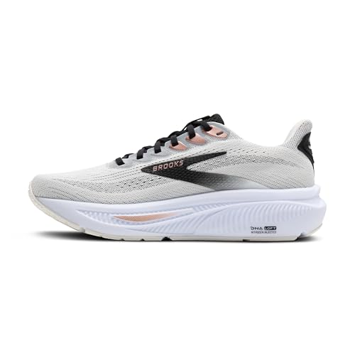 Brooks Women’s Ghost 17 Neutral Running Shoe - White/Black/Rose Gold - 9 Medium