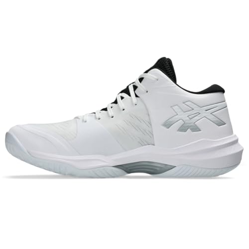 ASICS Men's Sky Elite FlyteFoam Mid Top 3 Volleyball Shoes, 12.5, White/White