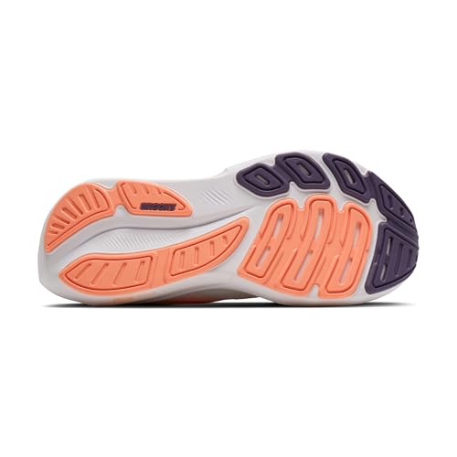 Brooks Women’s Revel 9 Neutral Running & Walking Shoe - White/Cyber Peach/Purple - 9.5 Medium