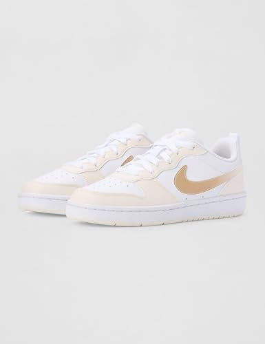 Nike Kid's Court Borough Low Bball, White/Shimmer-Chalk-White, 6Y