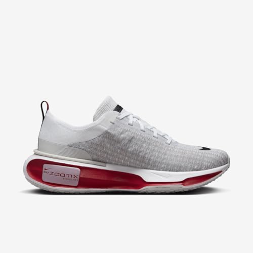 Nike Invincible 3 Men's Road Running Shoes (Extra Wide) (FN1187-101, White/Fire Red/Cement Grey/Black) Size 7.5