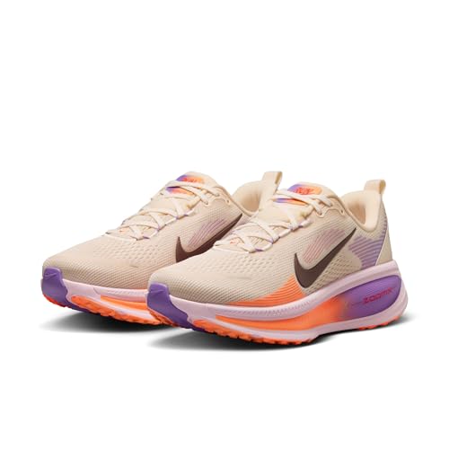 Nike Womens, Vomero 18, Chalk/Tattoo/Pink Foam/Bright Violet, 8 Medium