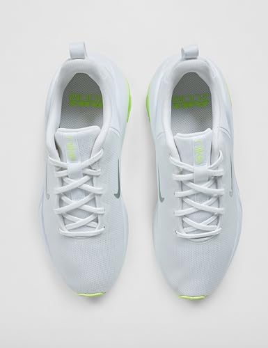 Nike Women's Bella 7 Training/Workout Shoes, White/Metallic Silver-Barely Volt, 8