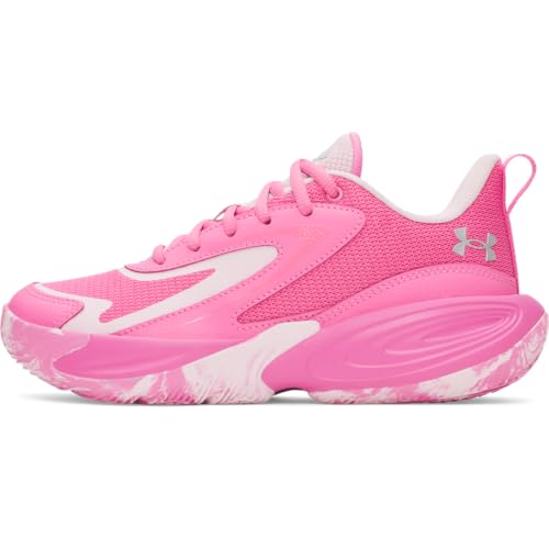 Under Armour Unisex Grade School Size Lockdown 8 Basketball Shoe, (637) Pink Frenzy/Prime Pink/Metallic Silver, 6, US