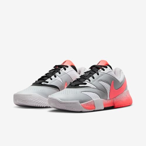 Nike NikeCourt Lite 4 Women's Tennis Shoes (White/Wolf Grey/Hot Lava) Size 8.5