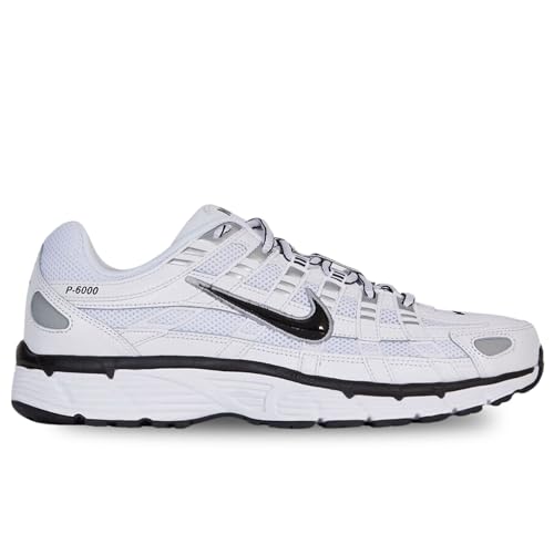 Nike P-6000 Shoes (CD6404-105, White/Metallic Silver/Flat Silver/Black) Size 12