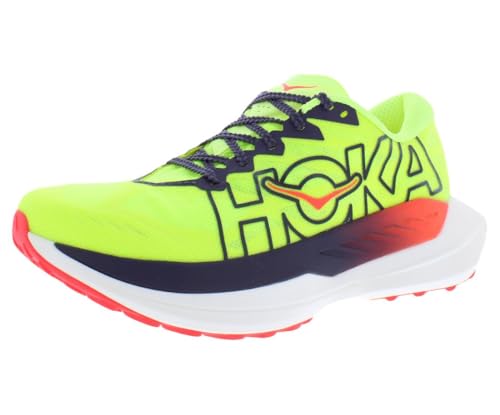 HOKA Rocket X Trail Womens Shoes Size 9.5, Color: Neon Yuzu/Neon Flame/Team Forest Green