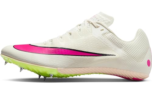 Nike Rival Sprint Track & Field Sprinting Spikes (DC8753-101, Sail/Light Lemon Twist/Guava Ice/Fierce Pink) Size 9