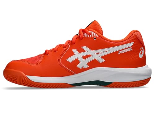ASICS Kid's Gel-Dedicate 9 Padel GS Tennis Shoes, 7, Energy Orange/White