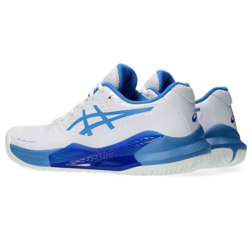 ASICS Women's Gel-Challenger 14 Tennis Shoes, 7.5, White/Blue Coast