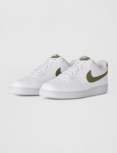 Nike Men's Court Vision Low Next Nature Shoes, White/Medium Olive, 12