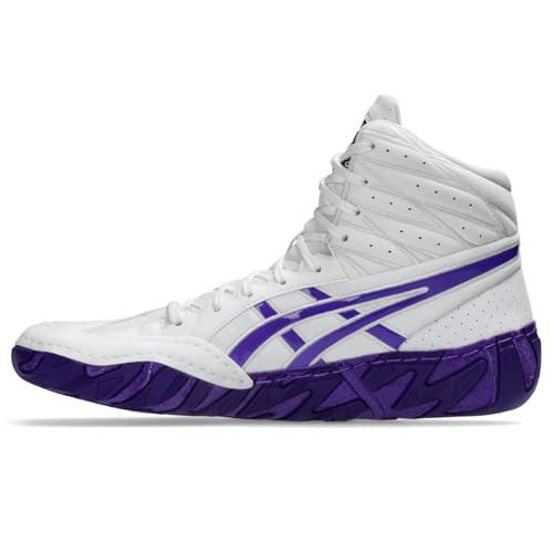 ASICS Men's Aggressor 6 Wrestling Shoes, 6.5, White/Radiant Amethyst