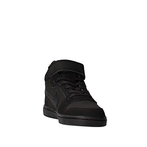 Nike Toddlers Court Borough Mid (TDV) Black/Black Basketball Shoe 4 Toddlers US