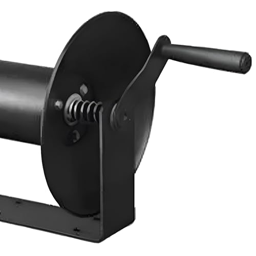 Master Mechanic 3/8" x 100' Lightweight Compact Wall Mount Retractable Powder Coated Steel Air Compressor Open Hose Storage Reel, Black