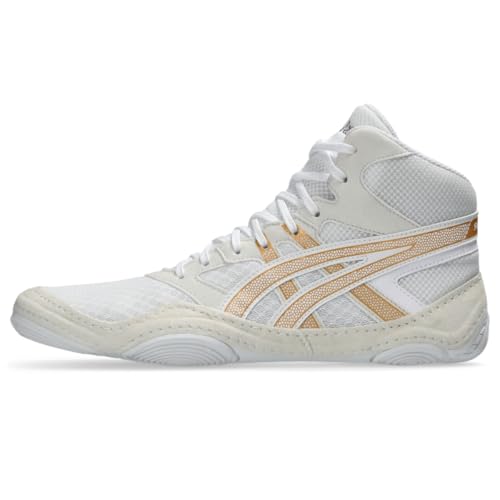 ASICS Men's Snapdown 4 Wrestling Shoes, 9.5, White/Pure Gold
