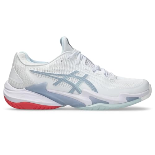 ASICS Women's Court FlyteFoam 3 Tennis Shoes, 9.5, White/Sky