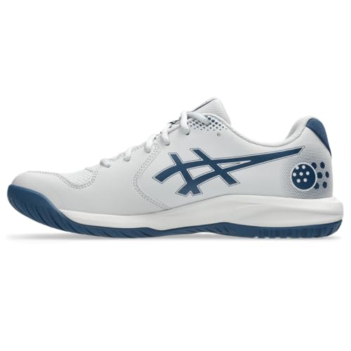 ASICS Men's Gel-Dedicate 9 Pickleball Tennis Shoes, 10.5, Concrete/MAKO Blue