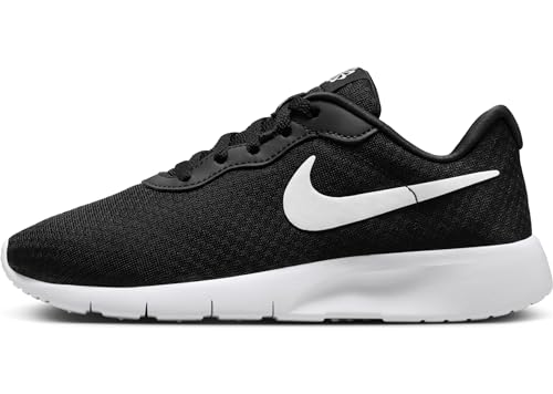 Nike Big Kids' Tanjun EasyOn Shoes, Black/White-White, 6Y