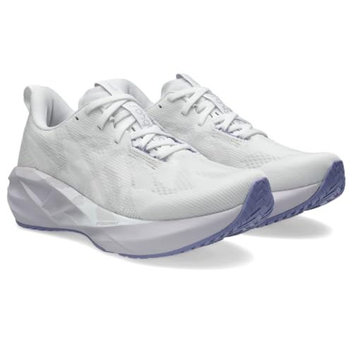 ASICS Women's NOVABLAST 5 Running Shoes, 7.5, White/Lilac HINT