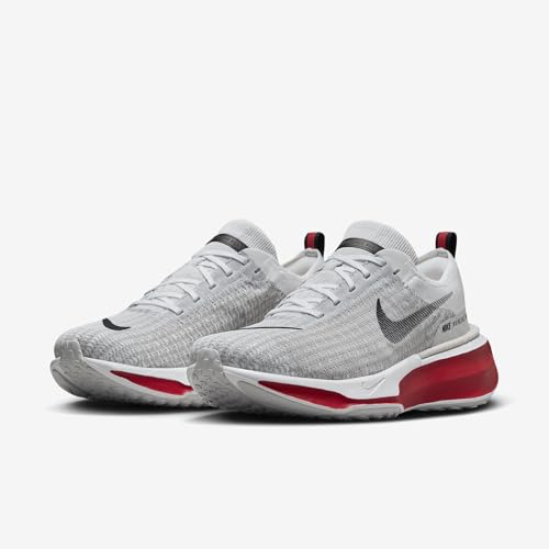 Nike Invincible 3 Men's Road Running Shoes (Extra Wide) (FN1187-101, White/Fire Red/Cement Grey/Black) Size 7.5